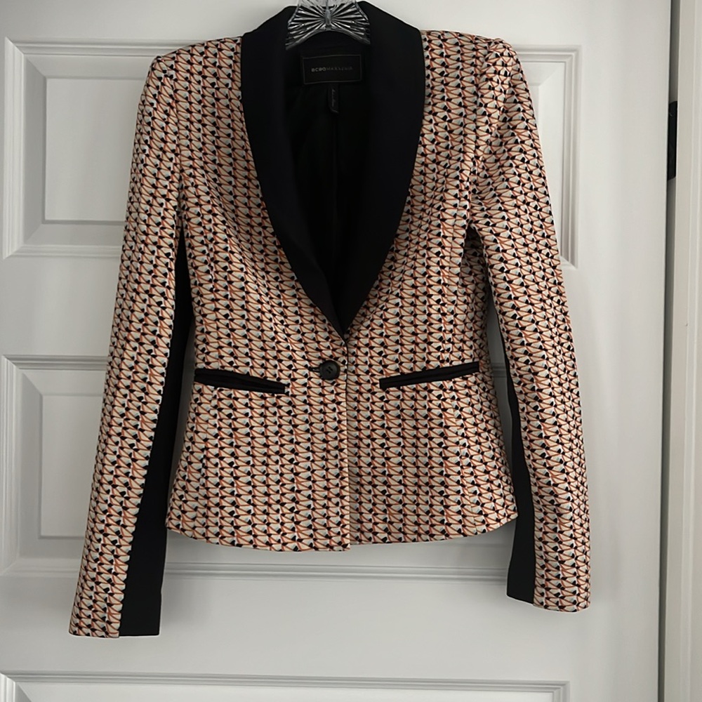 BCBG Blazer XS Jacket Black Colorful